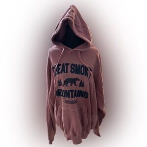 Great Smoky Mountains Oversized Hooded Pullover - Mauve / Dusty Rose Sz Med